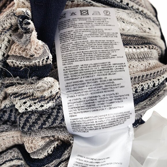 Giorgio Armani Navy Greys Silk Cashmere Multipattern Stripe Knit Pant - Picture 9 of 11